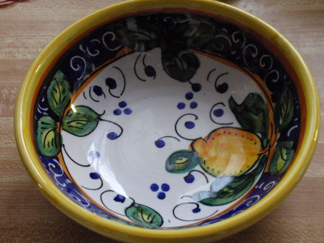 an olive oil dipping bowl