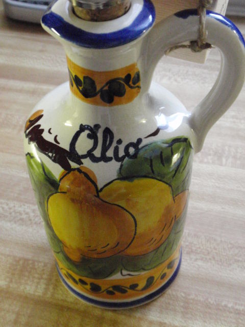 an olive oil pitcher