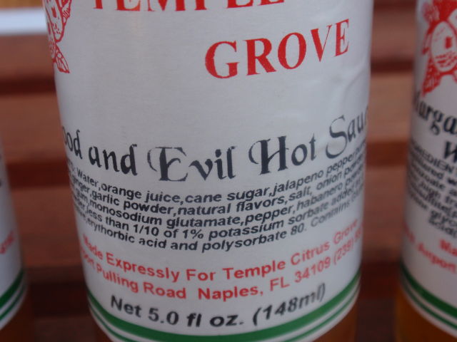 Good and Evil Hot Sauce - orange juice and jalapeno puree!