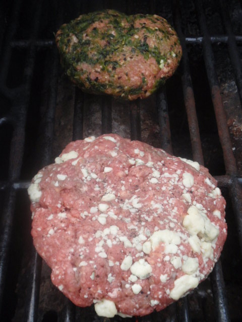 I made Tony a blue cheese burger - but a lot of the cheese stuck to my grill