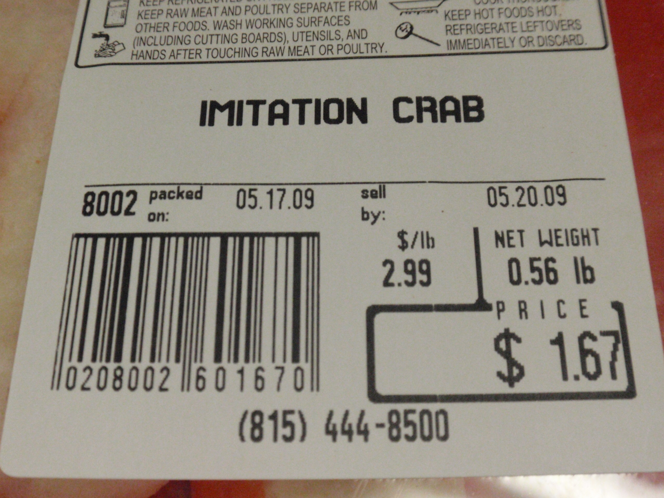 you can see by the price why I used fake crab!