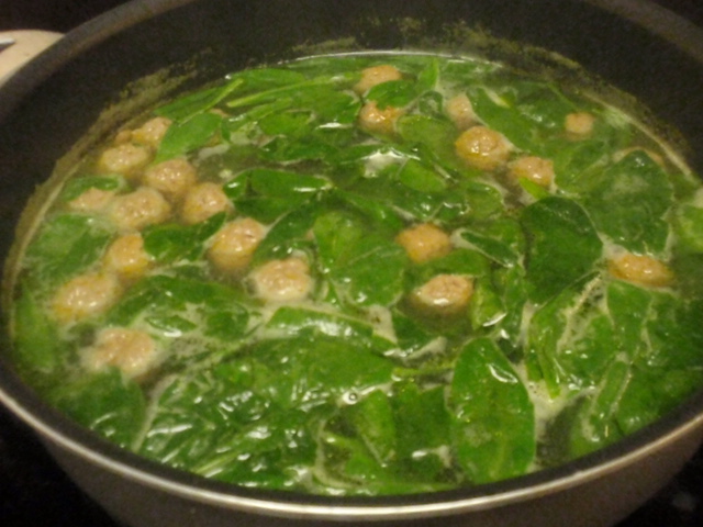 when they came to a float, I added the spinach and removed from heat